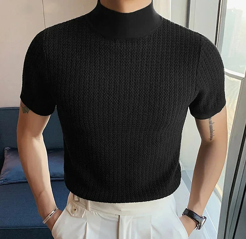 Camiseta Tricot Gola Alta