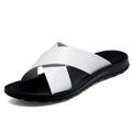 Chinelo de Couro Slip-On
