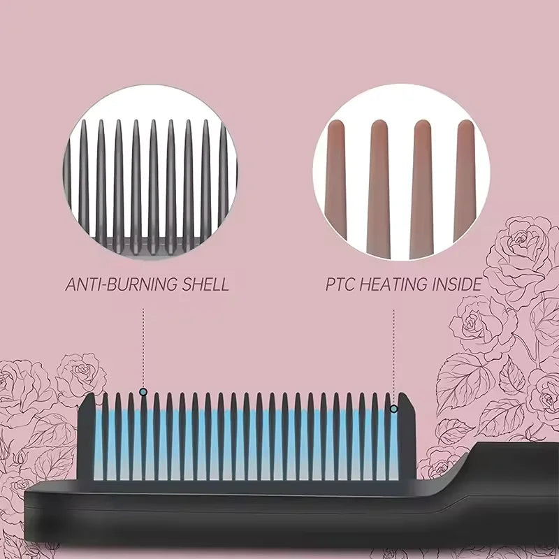 Hair Straightener Professional Quick Heated Electric Hot Curly Comb Hair Comb Personal Care Multifunctional Hairstyle Brush