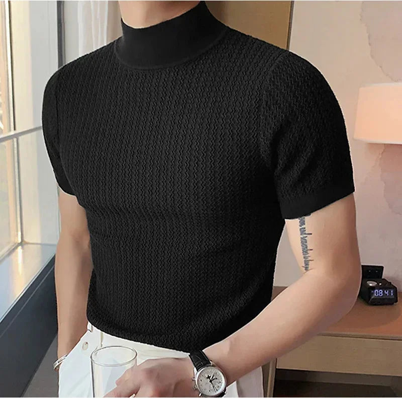 Camiseta Tricot Gola Alta
