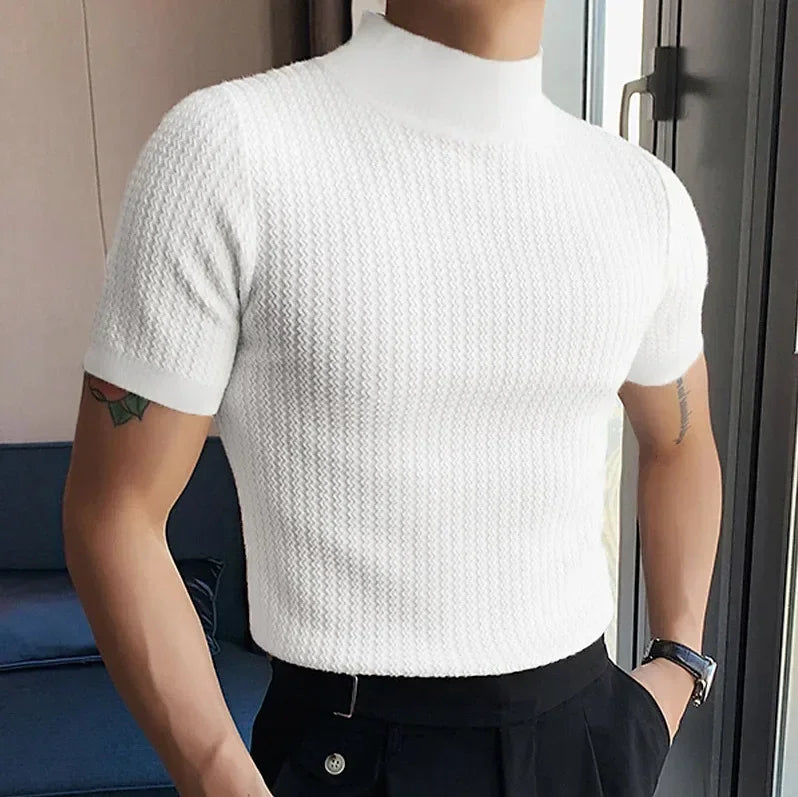 Camiseta Tricot Gola Alta