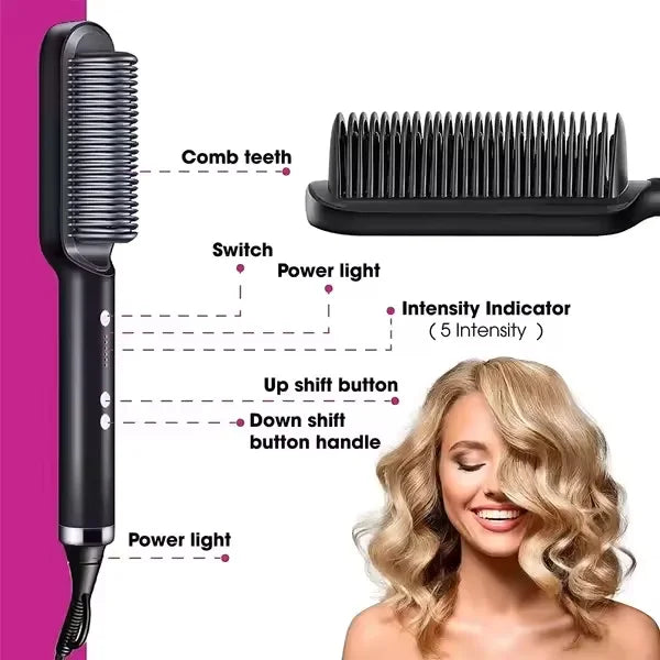 Hair Straightener Professional Quick Heated Electric Hot Curly Comb Hair Comb Personal Care Multifunctional Hairstyle Brush