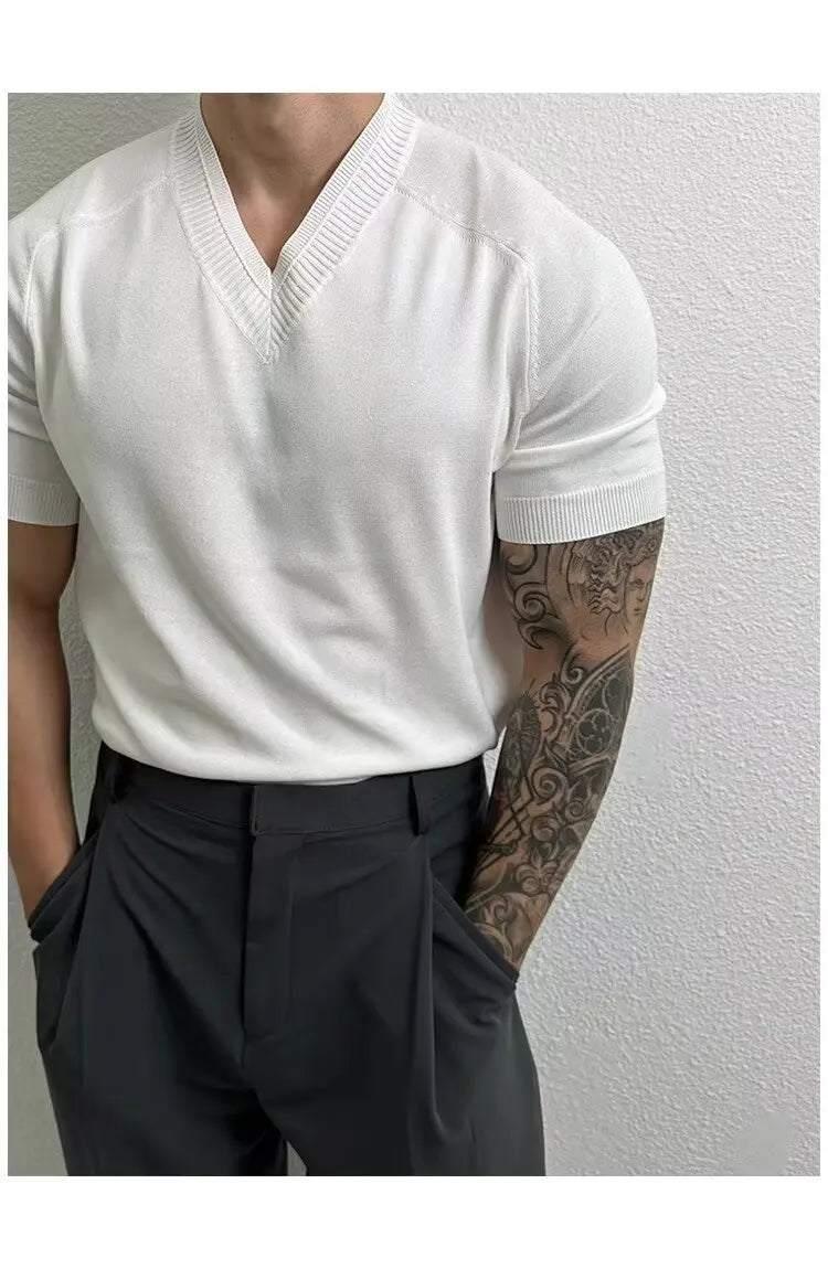 Camiseta Tricot Gola V