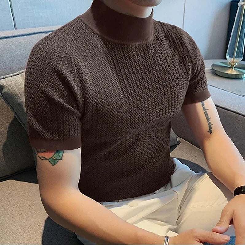 Camiseta Tricot Gola Alta